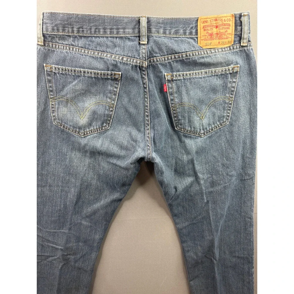 Levi's Vintage 514 Slim Straight Jeans Mens Blue Medium Wash 35x29